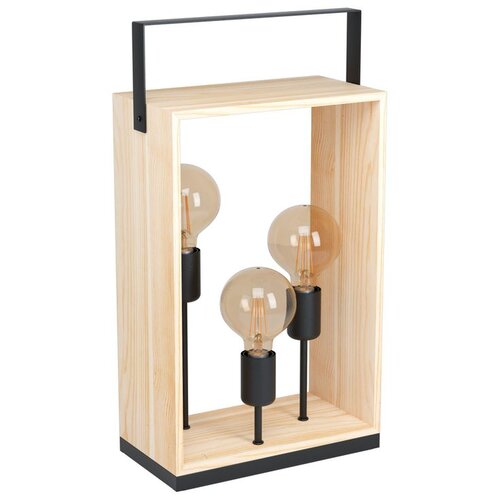 Eglo Famborough stolna lampa 3x E27, 56,5 cm, drvo/crna, 43416 Slike