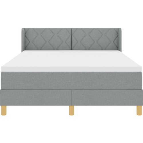  Krevet sa oprugom s jastukom svjetlosive boje 160x200 cm Slike