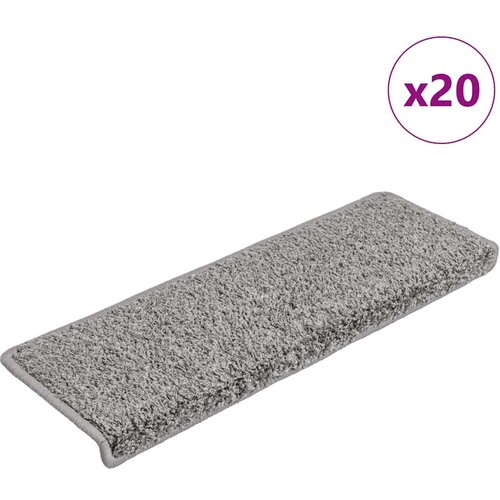  Prostirke za stepenice 20 kom 65x21x4 cm sive s pravokutnim rubom Cene
