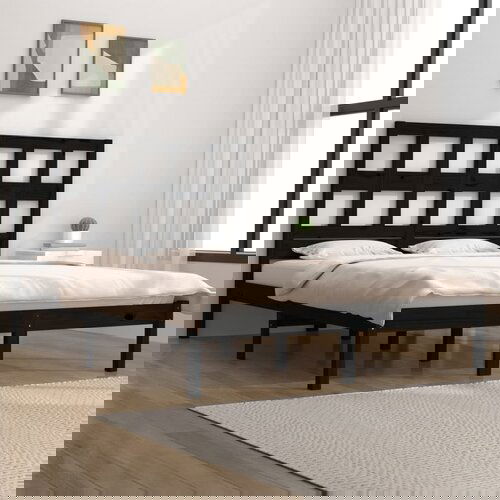 Furnova Posteljni okvir črn iz trdne borovine 200x200 cm, (21937172) Slike