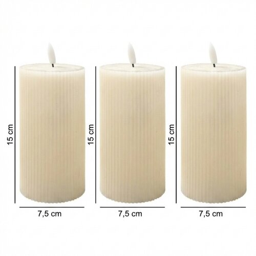  SET 3x LED sveća BRILLO LED/3xAAA 15 cm krem boje + daljinski upravljač Slike