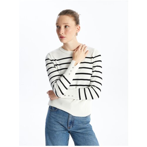 LC Waikiki Crew Neck Striped Long Sleeve Women's Knitwear Sweater Cene