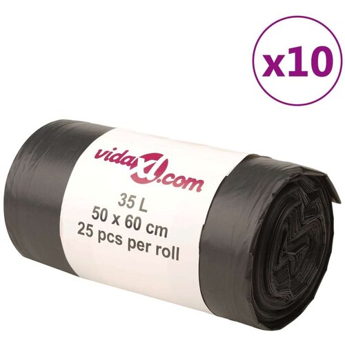 vidaXL vrečke za smeti 250 kos črne 35 l Cene