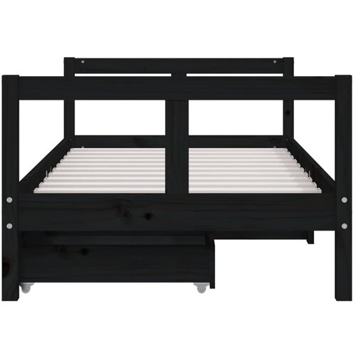  Okvir za dječji krevet s ladicama crni 80 x 160 cm od borovine Slike