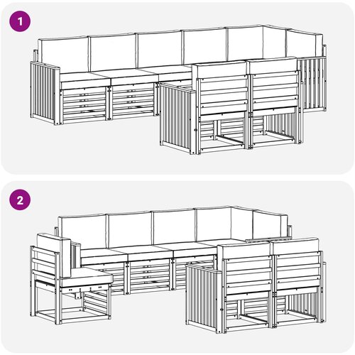  Set vanjskih sofa 8 kom. Prirodna i svijetlo siva Poliester Slike
