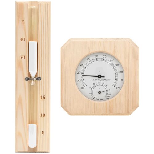 The Living Store Termo-higrometer za savno 2 v 1 in peščena ura trdna borovina - Pripomoček Za Savno, (21419013) Cene