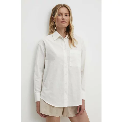 Answear Lab Lanena srajca bela barva