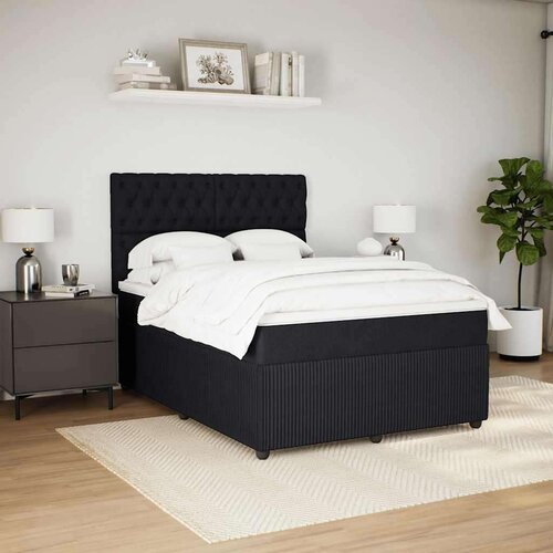 VidaXL Krevet s oprugama i madracem crni 140x200 cm bar&amp;scaron;unasti Slike