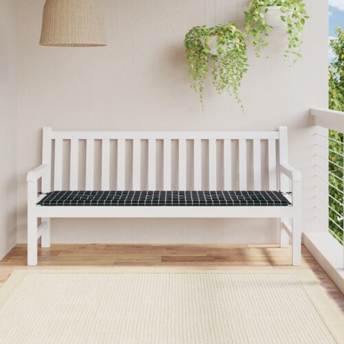 VidaXL Jastučić za vrtne klupe - Karirani uzorak - 180 x 50 x 4 cm - Oxford tkanina Slike