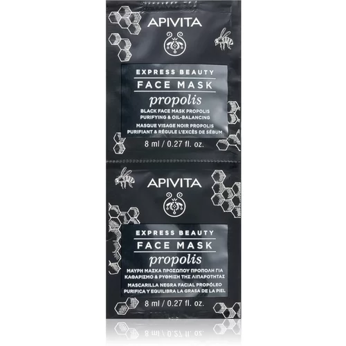 Apivita Express Beauty Propolis crna maska za čišćenje za masnu kožu 2 x 8 ml