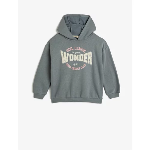 Koton Hooded Sweatshirt Long Sleeve with Motto Print