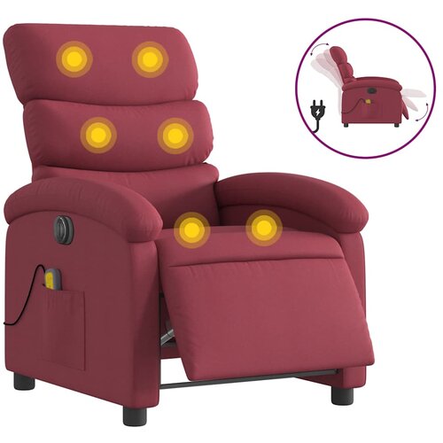 Maison Chic Električni masažni naslanjač - Relax naslanjač vinsko rdeče blago, (22134779) Cene