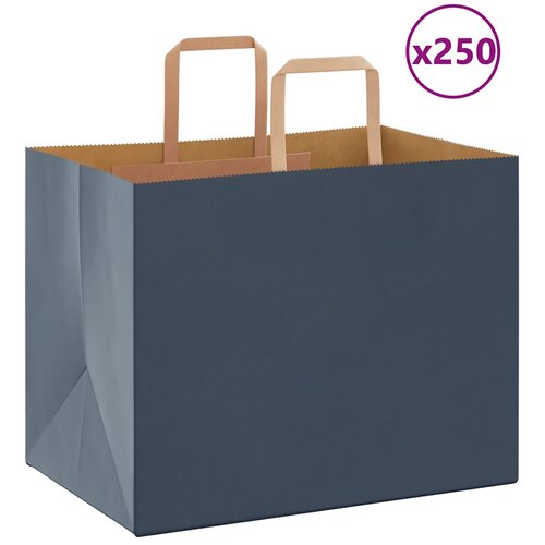  Papirnate vrećice 250 kom s ručkama plave 32x22x24 cm Cene