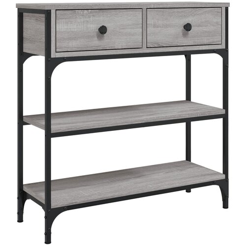 Maison Chic konzolna miza - miza ob steni siva sonoma 72,5x25x75 cm inženirski les, (21786376) Cene