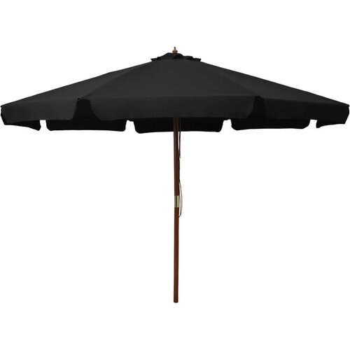 Zunanji senčnik z lesenim drogom 330 cm črn Cene
