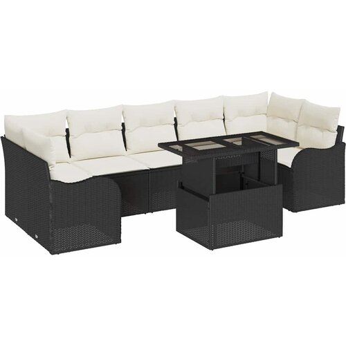  Sjedeća garnitura za vrt 8 kom. 7-Broj sjedala Crna Poli Ratan 289 x 122,5 x 85 cm Slike