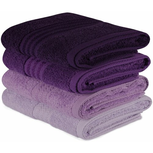 rainbow - Lilac Light Lilac Lilac Purple Dark Purple Hand Towel Set (4 Pieces) Slike