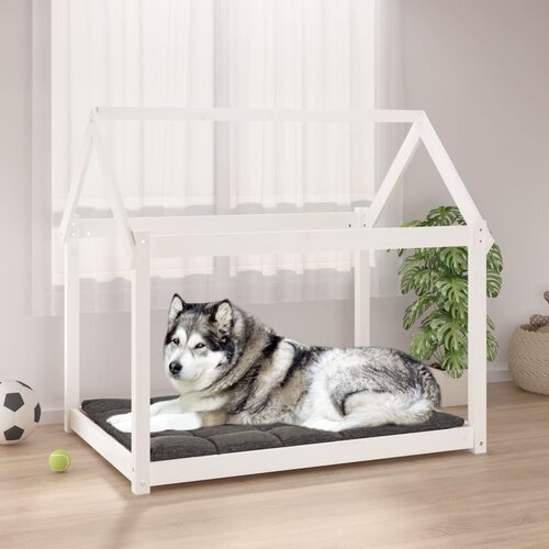 vidaXL Krevet za pse bijeli 111x80x100 cm od masivne borovine Cijene