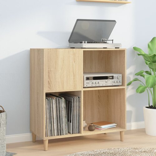The Living Store omarica za gramofonske plo&amp;scaron;če hrast sonoma 84,5x38x89 cm les - omarica za gramofonske plo&amp;scaron;če, (21434178) Slike
