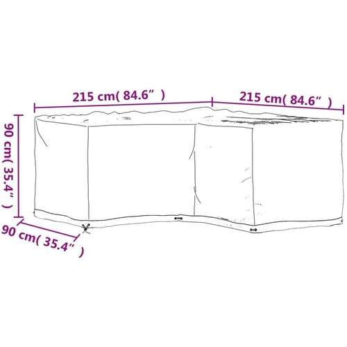  Navlaka za kutnu vrtnu garnituru sa 16 u&amp;scaron;ica 215x215x90 cm Slike