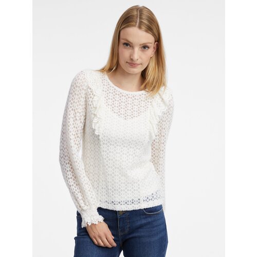 Orsay White Ladies Patterned Blouse - Women Cene