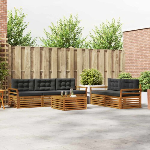  Set vanjskih sofa 6 kom. Prirodna i antracit Cene