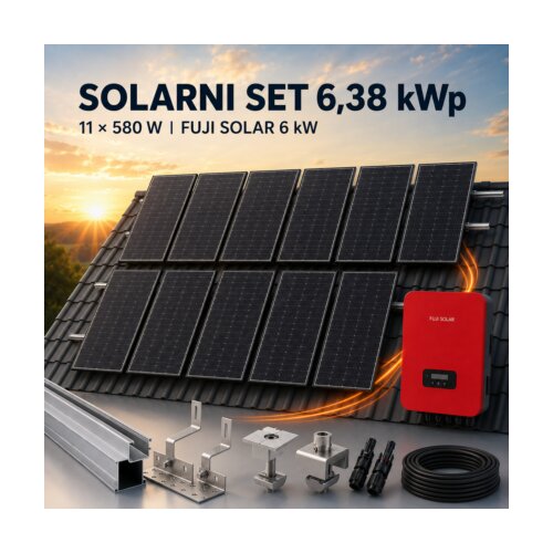  Solarni set 6 kW monofazni &ndash; Tongwei 6,38 kWp + Fuji Solar Cijene
