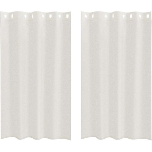 Voile zavjesa sa zavjesama 2 pcs Krema 175 x 140 cm Poliester Slike