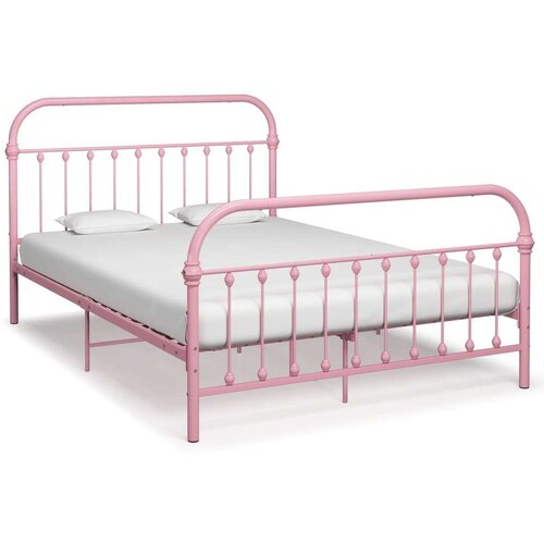 VidaXL Okvir za krevet ružičasti metalni 140 x 200 cm Slike