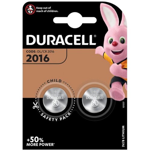 Duracell CR2016 litijumske dugmaste baterije 3 V, pakovanje 2 komada Slike