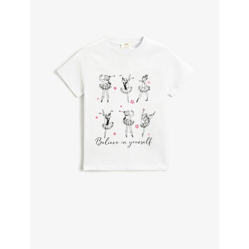 Koton Ballerina Printed T-Shirt Short Sleeve Crew Neck Slike