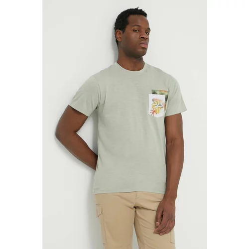 Bomboogie Pamučna majica za muškarce, boja: zelena, s tiskom