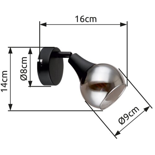 Globo 57904-1 - zidna spot svetiljka glyptar 1xE14/40W/230V crna Slike
