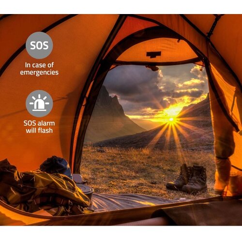 Nedis RDDBCR2000GN-Radio DAB+/FM sa ručnim navijanjem, solarnim panelom i LED osvetljenjem, 5V/2500 mAh Slike