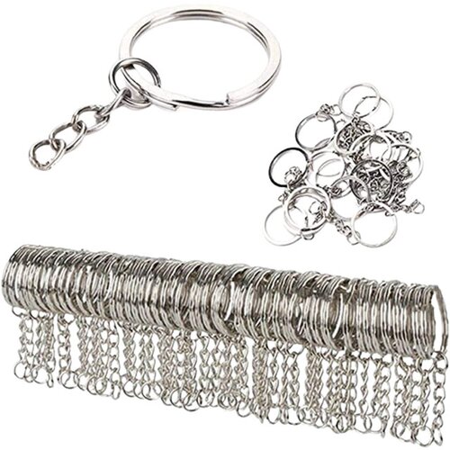 INF Paket 50 obeskov za ključe kratka verižica 25 mm srebrna, (21247879) Cene