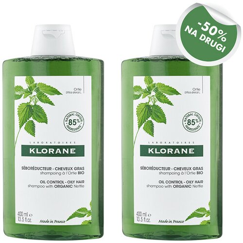 Klorane šampon od koprive, 400 ml + 50% popusta na drugi komad Slike