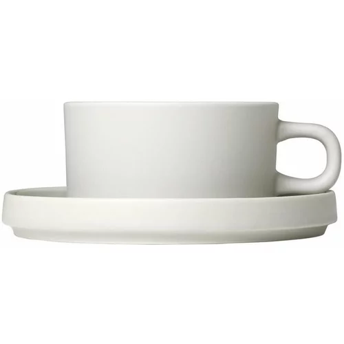 Blomus Komplet 2 beliih keramičnih skodelic za kavo s podstavki Pilar, 170 ml