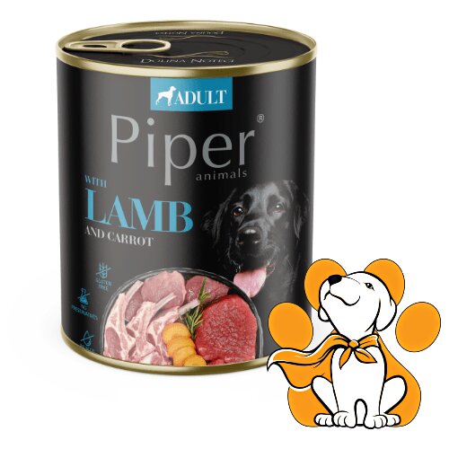 Piper Dog Lamb and Carrot 800g, Vlažna Hrana Sa Jagnjetinom Za Osetljive Pse Cene