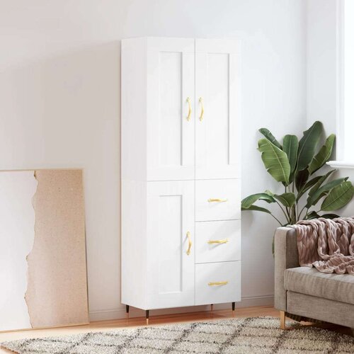  Visoka komoda bijela 69 5x34x180 cm konstruirano drvo Cijene