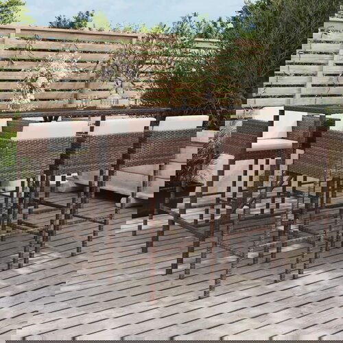 vidaXL 7-dijelni vrtni barski set s jastucima smeđi od poliratana Cijene