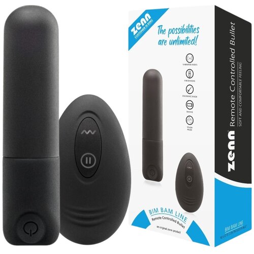 Zenn Vibrator Remote Controlled Bullet Black Cene