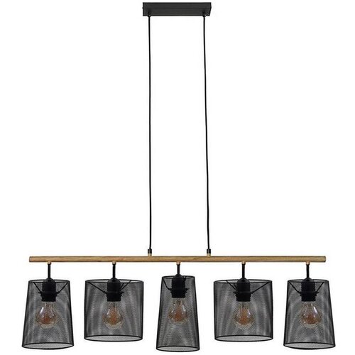 BRILO 4078-054 - Luster na sajli WOOD &amp;amp; STYLE 5xE27/60W/230V Slike
