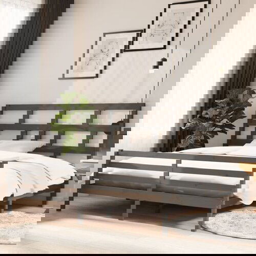 Furnova Posteljni okvir siv iz borovine 200x200 cm, (21938007) Slike