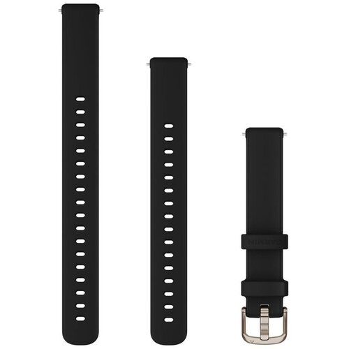 Garmin remen za Lily 2, 14 mm, silikon crne boje, krem-zlatni metalni dijelovi Cene