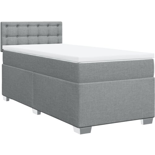VidaXL Box spring postelja z vzmetnico svetlo siva 80x200 cm blago, (21290956) Slike