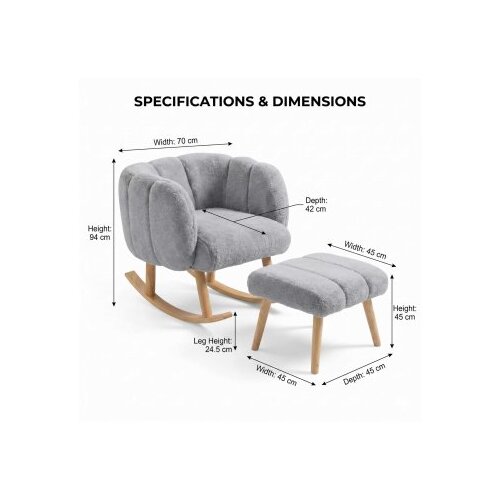 Atelier Del Sofa fotelja i tabure lotus grey Slike