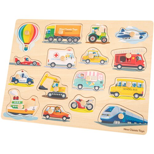 New Classic Toys Lesene vstavne sestavljanke - prometna sredstva - 16 kosov Cene