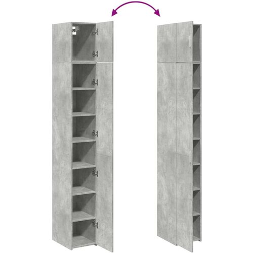 VidaXL Ozka omara za shranjevanje betonsko siva 30x42,5x225cm inž. les Slike