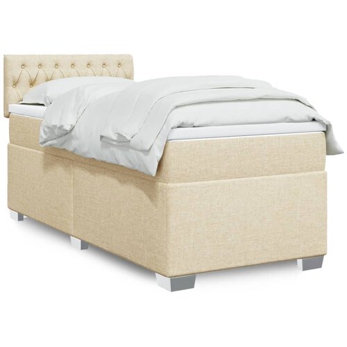 vidaXL Krevet s oprugama i madracem krem 90 x 200 cm od tkanine Cene
