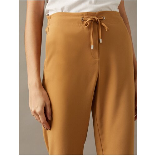 Koton Women's Brown Tie Waist Trousers Cene